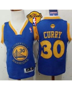 Toddler Warriors #30 Stephen Curry Blue The Finals Patch Stitched NBA Jersey