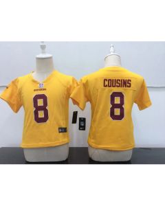 Toddler Washington Redskins #8 Kirk Cousins Gold Stitched NFL Jersey