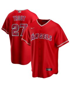 Toddlers Los Angeles Angels #27 Mike Trout Red Cool Base Stitched MLB Jersey