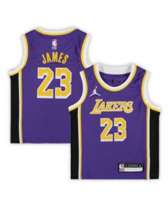 Toddlers Los Angeles Lakers #23 LeBron James Purple Statement Edition Stitched Jersey