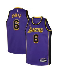 Toddlers Los Angeles Lakers #6 LeBron James 2022/23 Purple Swingman Statement Edition Stitched Basketball Jersey