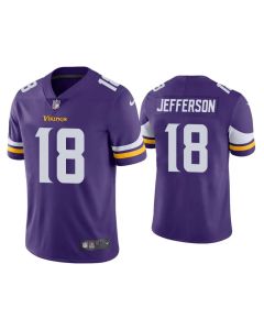 Toddlers Minnesota Vikings #18 Justin Jefferson Purple Vapor Untouchable Limited Stitched Jersey