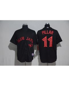 Toronto Blue Jays #11 Kevin Pillar Black Strip Stitched MLB Jersey