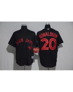 Toronto Blue Jays #20 Josh Donaldson Black Strip Stitched MLB Jersey