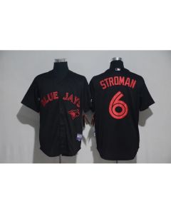 Toronto Blue Jays #6 Marcus Stroman Black Strip Stitched MLB Jersey