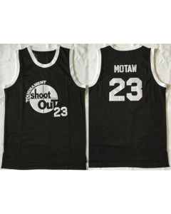 Tournament Shoot Out #23 Motaw Black Stitched Basketball Jersey