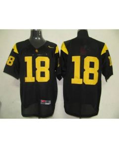 Trojans #18 Black Stitched NCAA Jersey