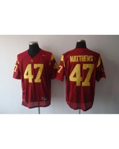 Trojans #47 Red Stitched NCAA Jersey