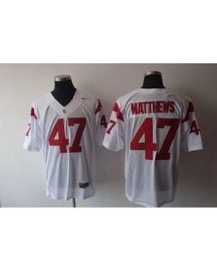 Trojans #47 White Stitched NCAA Jersey