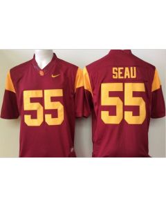 Trojans #55 Junior Seau Red Limited Stitched NCAA Jersey