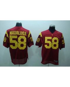 Trojans #58 Rey Maualuga Red Stitched NCAA Jersey