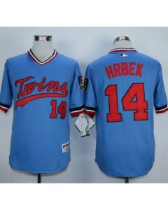 Twins #14 Kent Hrbek Light Blue 1984 Turn Back The Clock Stitched MLB Jersey