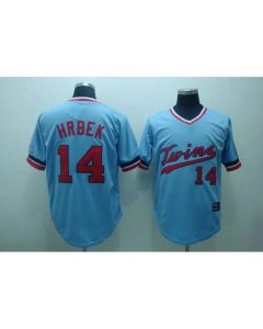 Twins #14 Kent Hrbek Stitched Light Blue Cooperstown Throwback MLB Jersey