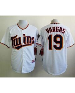 Twins #19 Kennys Vargas White Home Cool Base Stitched MLB Jersey