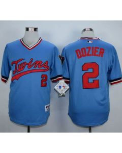 Twins #2 Brian Dozier Light Blue 1984 Turn Back The Clock Stitched MLB Jersey