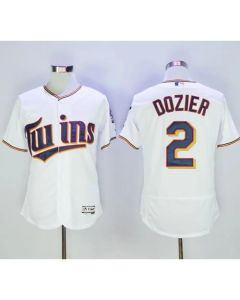 Twins #2 Brian Dozier White Flexbase Authentic Collection Stitched MLB Jersey