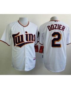 Twins #2 Brian Dozier White Home Cool Base Stitched MLB Jersey