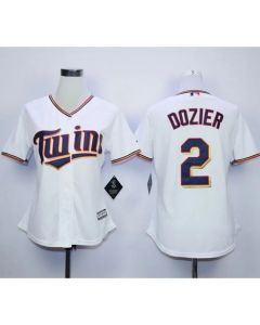 Twins #2 Brian Dozier White Home Women's Stitched MLB Jersey