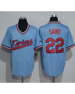 Twins #22 Miguel Sano Light Blue Cooperstown Throwback Stitched MLB Jersey