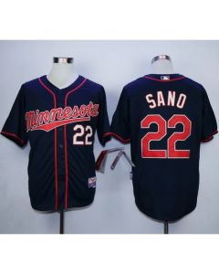 Twins #22 Miguel Sano Navy Blue Cool Base Stitched MLB Jersey