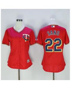 Twins #22 Miguel Sano Red Women's Alternate Stitched MLB Jersey