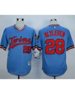 Twins #28 Bert Blyleven Light Blue 1984 Turn Back The Clock Stitched MLB Jersey