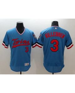 Twins #3 Harmon Killebrew Light Blue Flexbase Authentic Collection Cooperstown Stitched MLB Jersey