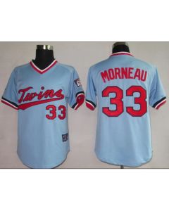 Twins #33 Justin Morneau Light Blue Cooperstown Throwback Stitched MLB Jersey