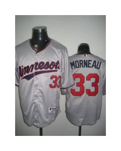Twins #33 Justin Morneau Stitched Grey MLB Jersey