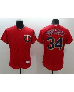 Twins #34 Kirby Puckett Red Flexbase Authentic Collection Stitched MLB Jersey