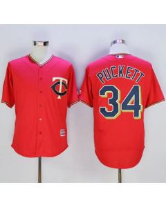 Twins #34 Kirby Puckett Red New Cool Base Stitched MLB Jersey