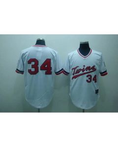 Twins #34 Kirby Puckett Stitched White Cooperstown Throwback MLB Jersey