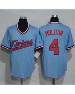 Twins #4 Paul Molitor Light Blue Cooperstown Throwback Stitched MLB Jersey