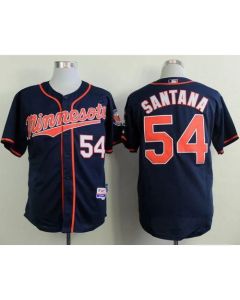 Twins #54 Ervin Santana Navy Blue Alternate Road Cool Base Stitched MLB Jersey
