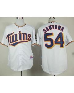 Twins #54 Ervin Santana White Home Cool Base Stitched MLB Jersey