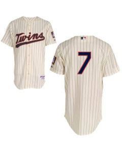 Twins #7 Joe Mauer Cream Stitched Youth MLB Jersey