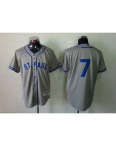 Twins #7 Joe Mauer Grey 1948 St. Paul Saints Turn Back The Clock Stitched MLB Jersey