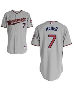 Twins #7 Joe Mauer Grey Stitched Youth MLB Jersey