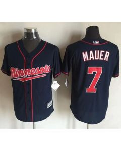 Twins #7 Joe Mauer Navy Blue New Cool Base Stitched MLB Jersey