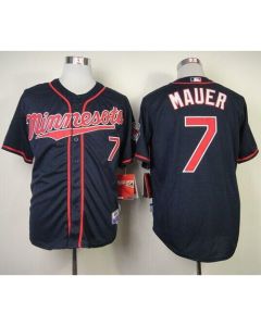 Twins #7 Joe Mauer Stitched Navy Blue Cool Base MLB Jersey