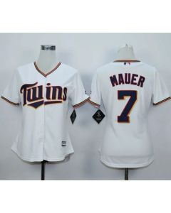 Twins #7 Joe Mauer White Home Women's Stitched MLB Jersey