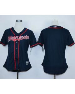 Twins Blank Navy Blue Alternate Road Women's Stitched MLB Jersey