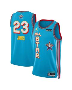 Unisex #23 LeBron James Light Blue 2025 NBA All-Star Game Swingman Player Jersey (Blue)