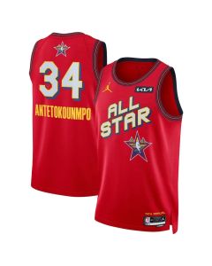 Unisex #34 Giannis Antetokounmpo Red 2025 NBA All-Star Game Swingman Player Jersey (Red)