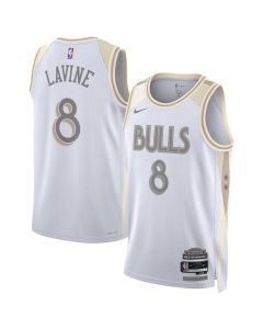 Unisex Chicago Bulls #8 Zach LaVine White 2024/25 Swingman City Edition Player Jersey (White)