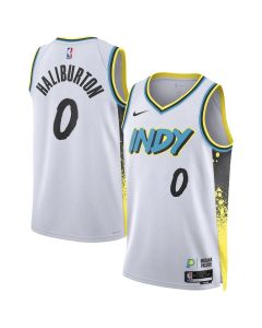 Unisex Indiana Pacers #0 Tyrese Haliburton White 2024/25 Swingman City Edition Player Jersey