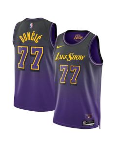 Unisex Los Angeles Lakers #77 Luka Doncic Purple Swingman City Edition Jersey (City Edition)