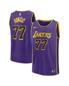 Unisex Los Angeles Lakers #77 Luka Doncic Purple Swingman City Edition Jersey (Purple)