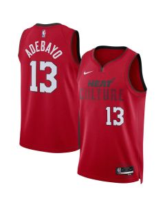Unisex Miami Heat #13 Bam Adebayo Red 2024/25 Swingman City Edition Player Jersey (Red)