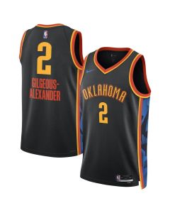 Unisex Oklahoma City Thunder Shai Gilgeous-Alexander Black 2024/25 Swingman Player Jersey - City Edition
